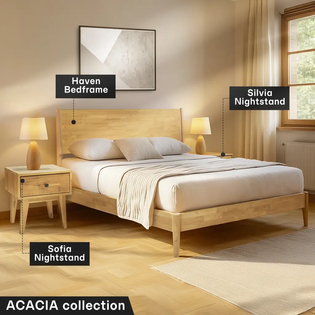 acacia haven bed frame and headboard
